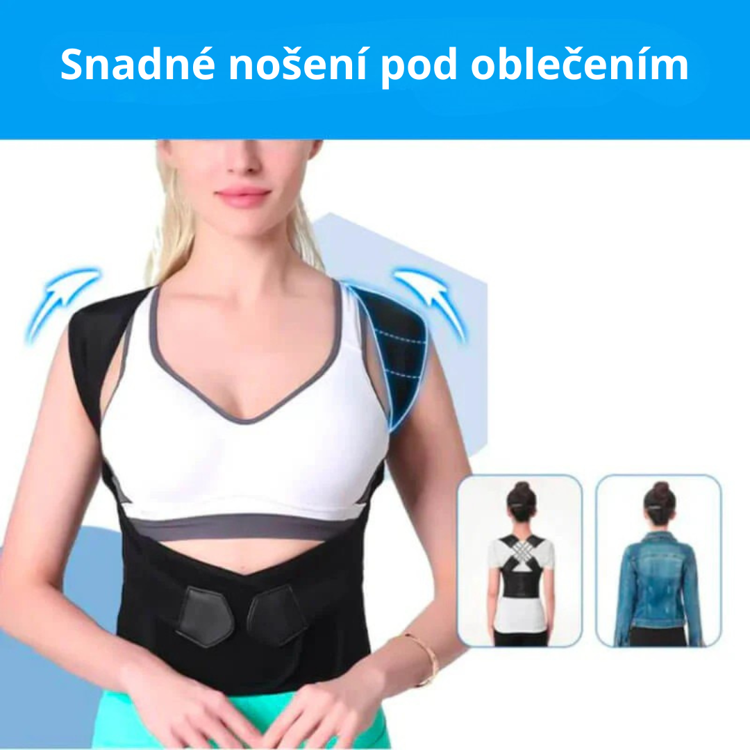 Upravuje držení těla a zmírňuje bolesti zad