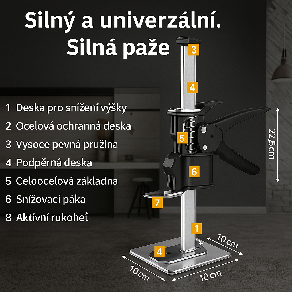 Silná paže Lifting Aid | Prevence bolesti zad s nosností 150 kg z robustní nerezové oceli